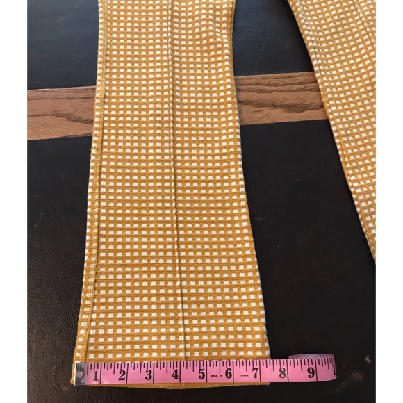 Anthropologie Maeve Mollie Flare Yellow/White Gingham Pants - Size Extra Small - Picture 4 of 11